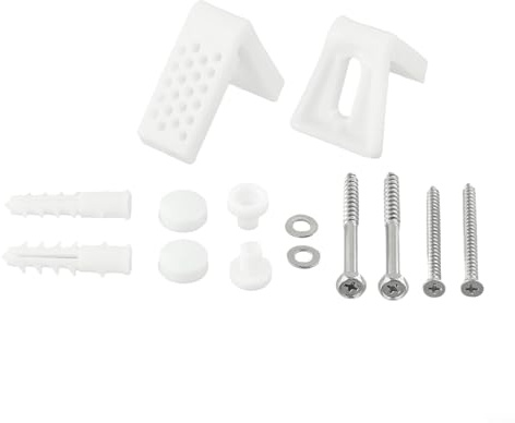 Kit di fissaggio per WC ad angolo con bulloni in acciaio inox, copri viti e staffe, si adatta alla maggior parte delle padelle standard per WC, bidet e lavabo con piedistallo,