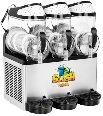 Royal Catering Máquina Para Granizada Granizadora RCSL 3/10 (3 x 12 L, Iluminación LED, Temperatura de -3 a 2 °C, Motor de 800 W)