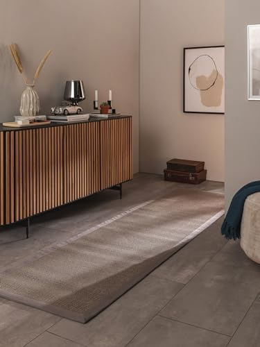 benuta Nest Sisal Naturfaser Teppich Sana - Grau 70x300 cm - Robuster Teppich für Esszimmer & Wohnzimmer - 100% Sisal Naturfaser - Zeitloses Design