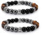 TTTRV Magnetisches therapeutisches Schlankheitsarmband, natürliches mattiertes Steinarmband, zur Linderung von Arthritis-Schmerzen (2 Stück)