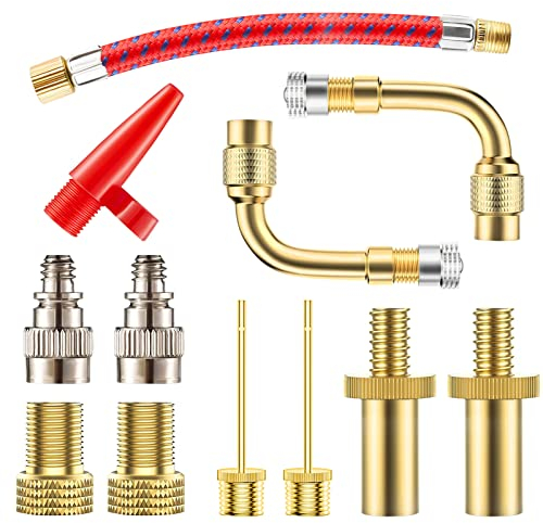 WZDTNL Fahrradventil Adapter, 12 Stück Französisches Dunlop Ventil Adapter AV DV SV Fahrrad Ventiladapter Fahrrad Autoventil Luftpumpen Adapter Fahrrad Ventil Set für Kompressor Fahrradpumpe Luftpumpe
