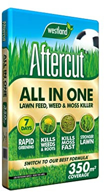 Aftercut All in One Lawn Feed, Weed and Mosskiller 350m2 Bag