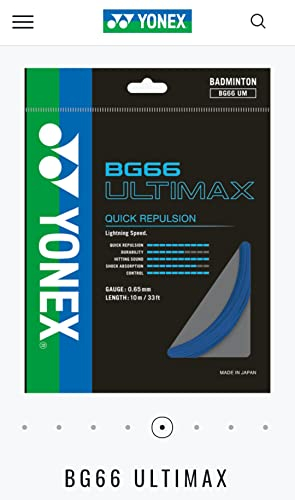 Yonex Badmintonsaite BG 66 Ultimax |Blau |Stärke 0,65 mm |Quik Repulsion