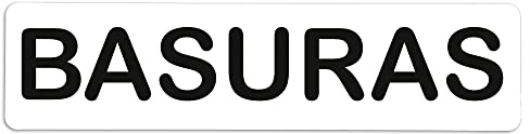 Becral® - Señal de PVC BASURAS | Placa puerta PVC | Señal informativa | Cartel Puerta 200X50mm