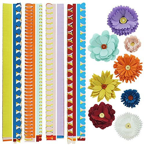 FAZHBARY 20 Inch / 50 CM Quilling Paper Flowers Kit Colorful 8 Different Petal Paper Quilling Strips Bulk for DIY Handmade Art Crafts