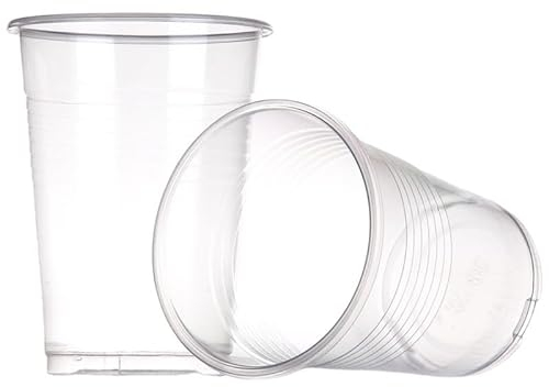 ABD Vasos desechables de plástico polipropileno ideal para fiestas - Pack 1000 unidades (220 ml, Transparente)