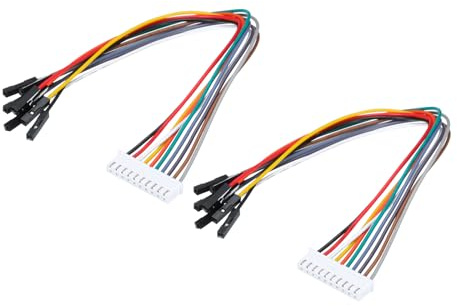 QUARKZMAN Câble Ruban de Connexion Femelle à Femelle Xh de 10 Broches pour Breadboard, Pas de 2,54 mm, Longueur de 20 cm, Câbles Ruban Électroniques pour Projets Électroniques, Lot de 2