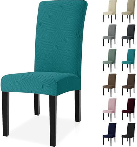 Ystyle Fundas Sillas De Comedor Pack 4, Fundas para Sillas Ajustables, Funda para Sillas Elástica, Cubre Funda Protectora Sillas Lavables para Banquetes Hogar Restaurante Hotel, Turquesa
