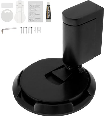 Magnetischer Türstopper, 2024 Upgrade Selbstklebend Schwer Türhalter Mechanischer Türstopper Ohne Bohren Höhenverstellbarer Türpuffer Bodentürstopper mit Klebeband und Schrauben (Schwarz)