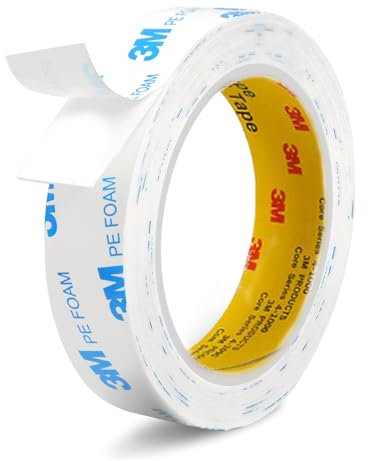 QGH Double Sided Foam Tape – Heavy Duty Waterproof Mounting Tape 20mm X 3m - Strong Adhesive Foam Strips for Indoor & Outdoor Use, Ideal for Car, Wall, Home & Office Decor