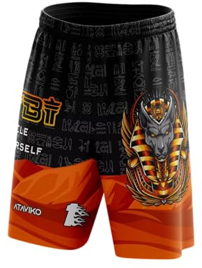 Ataviko Anubi Pantaloncino Gym Beach Volley Mare, Passeggio Gioco e Tempo Libero, Sport Estivi (IT, Testo, S, Regular, Regular, Standard, Nero)