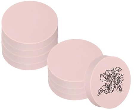 PATIKIL 8 st 5 cm gummisnideriblock, mjuk linoleum konst snideri block runda hantverk stämpel tillverkning för tryckning stämplar sniderimaterial, rosa