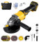 Meuleuse d'angle sans fil pour Dewalt 18 V 20 V 125 mm 10 000 tr/min Outil de coupe électrique Moteur sans balais avec 6 lames pour couper le bois, le plastique, le métal