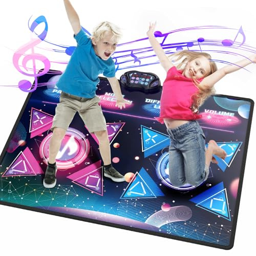 Euakee Nueva Alfombra de Baile para Niños, Alfombra de Baile Doble Electrónica con 12 Modos, Música incorporada, Navidad Cumpleaños Regalos para 3 4 5 6 7 8 9 10+ Años