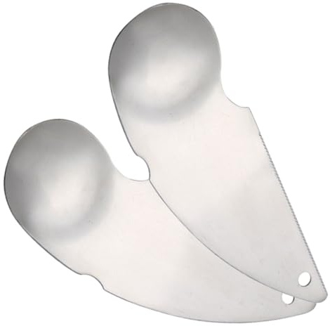 OHPHCALL 2 Pezzi Cucchiaio Kiwi in Acciaio Inossidabile Lama Integrata per Sbucciare e Intagliare Frutta Utensile da Cucina Pratico per Kiwi e Avocado