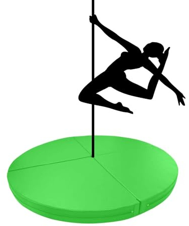 Generisk Pole Dance-matta, extra stor Pole Dance-matta för nybörjare, rund, fallsäker gymnastikmatta, 1,2–2 m grön Pole-Dance-matta – 180 cm x 3 cm (70,8 x 1,2 tum)