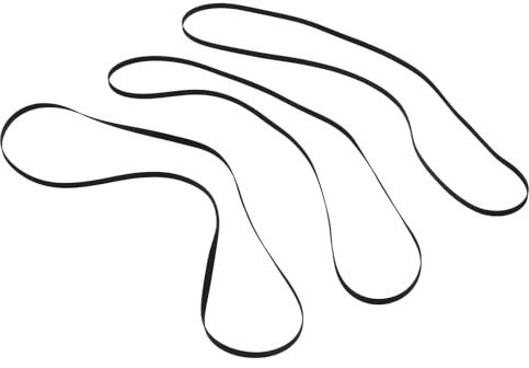 KALLORY Correa de Caucho Negra para Fonógrafo y Grabadora Vcr, 3 Piezas, Alta Resistencia y Flexible para Reproductor de Vinilos