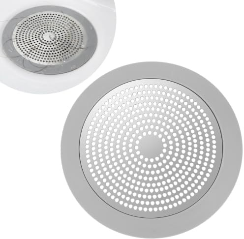 YUXIANLB Shower Hair Drain Catcher, 5.7 inch Shower Drain Cover Universal Round Bathtub Drains Strainers Bathroom Flat Strainer Stopper Wide Rim for Robust Bathtub Adhesion Prevents Clogs