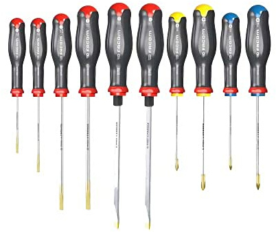 FACOM AT.J10 – 10-teiliges Schraubendreher-Set Protwist – Softgrip-Griff für mehr Komfort – Sicherheit bei der Verwendung – lange Lebensdauer – für Profis und Privatpersonen