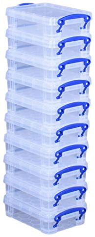 Really Useful Plastic Storage Box 0.35 Litre Clear (Pack of 10)
