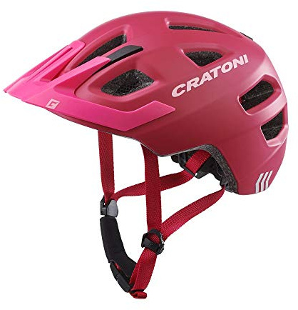 Cratoni Kinderhelm Maxster Pro Fahrradhelm Kinderhelm Jugendhelm mit Rücklicht, Pink Rose, S/M