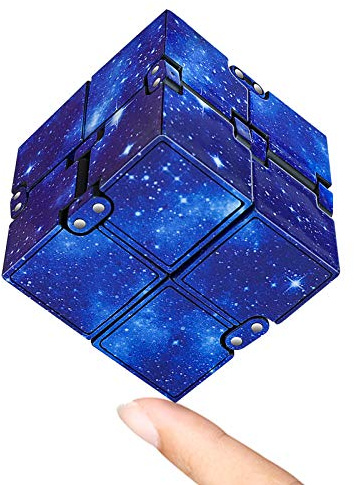 Infinity Cube Fidget Toy Stress Relief for Adults and Kids , Fidget Toy Cute Puzzle Flip Cube for Anxiety Relief and Killing Time… (Galaxy Blue)