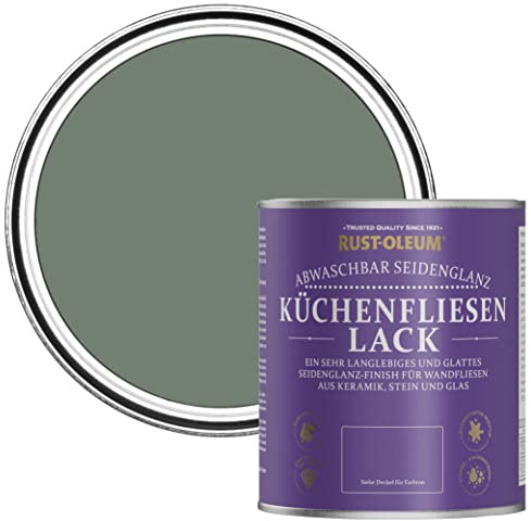 Rust-Oleum Green water resistant Kitchen Tile Paint in Satin Finish - Serenity 750ml