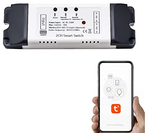Oniissy WiFi-Garagen-Controller, intelligenter Garagentoröffner mit Timer und Sprachsteuerung, für Tuya und für Smart Life App-Steuerung, WLAN, intelligenter Garagentorschalter, AC 85–250 V