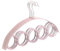 4 Pezzi Porta Sciarpe Antiscivolo a 5 Anelli, Grucce Salvaspazio in Plastica Pp per Armadio, Appendiabiti per Sciarpe, Cravatte E Cinture, Rosa