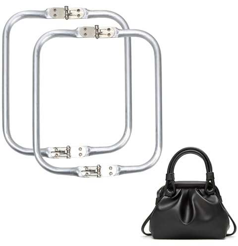 2 bolsas con cierre de gancho y marco en U, (20 x 9,2 cm), bolsa en forma de U, asa interior, cierre de beso con cierre de marco de aluminio, asa de la bolsa de marco y cierre para bolso DIY