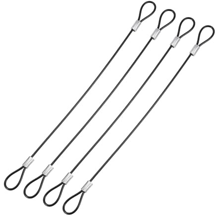 YOKIVE 4 Pcs Safety Cable Locks, Stainless Steel Security Wire Ropes with Double Loop | Great for Homes Doors Fences (Black, 8-Inch, 2mm Dia)