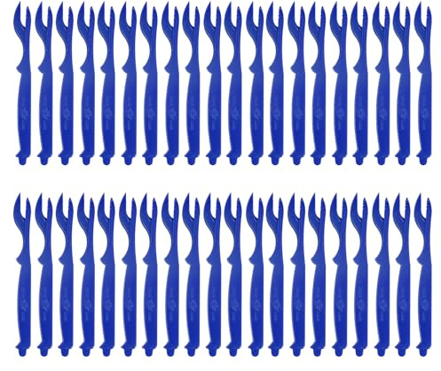 uxcell 40Pcs Crab Leg Crackers, Crab Crackers Forks/Picks Bulk for Lobster, Crab, Crawfish, Prawns and Shrimp Seafood Easy Opener Shellfish Picks Knife (Blue)