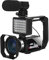 RKYRRKI Caméra vidéo numérique professionnelle 4K avec lumière de remplissage pour streaming avec zoom 16x (carte SD 128 Go, kit avec lumière)