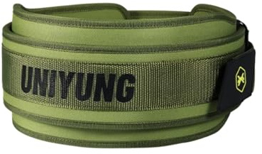Tyngdlyftningsbälte för män och kvinnor – stöd med dubbla lager, snabblåsspänne, justerbart ryggstöd för kroppsbyggning, lyftning, crossfit, knäböj och gymträning (grön, M)