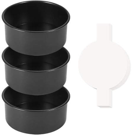 Ujjdwiurgh Tortiera da 6 Pollici - 3 Tortiere Rotonde con 100 Pezzi di Carta Pergamena, Teglie Antiaderenti per Torte, Lavastoviglie
