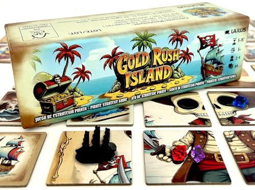 Lailus Gold Rush Island - Gioco Da Tavolo Per Bambini Dai 5 6 7 8 Anni, Gioco Pirata Strategico e Divertente, Gioco da Tavolo Educativo per Bambini e Famiglie, Regalo Bambino Bambina 6 Anni