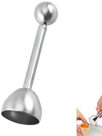Apriscatole per uova in acciaio inox, tostatore per uova a guscio e duri, taglio uovo a guscio per taglio netto, separatore di conchiglie durevole per preparazione rapida presentazione