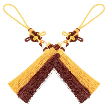 Zerodeko 2 St Kinesisk Svärds Tassel för Tai och Wushu Handflätad Högkvalitativ för Kung Fu Träning och Scenframträdanden Dekorativ Svärdshandtagsprydnad Lämplig för Feng Shui och Bilhänge
