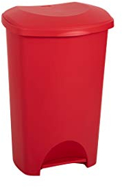 Addis 50 Litre Recycling Commercial Utility Waste Trash Pedal Bin, All Red Colour