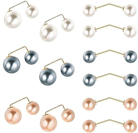 12 clips de cardigan pour vêtements, clips en tissu, anneaux d'écharpe, aiguilles à perles pour vêtements, clips de cardigan en perles, broches à perles, épingles de taille, épingles à foulards