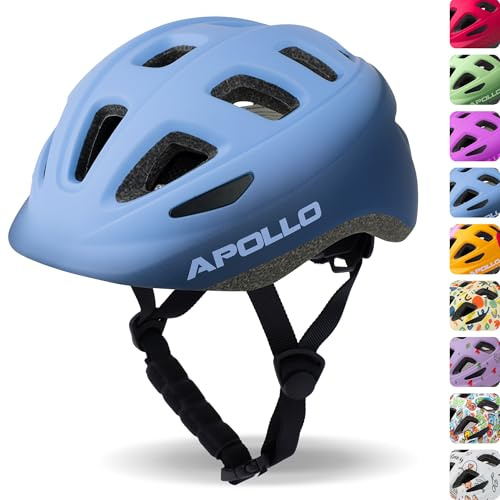 Apollo Kinder Fahrradhelm, Helm für Kinder & Jugendliche, Multisport Helm, Fahrradhelm Mädchen, Fahrradhelm Jungen, Kinderhelm ab 3 Jahre, Verstellbarer Kinder-Helm, ab Größe 48, für Fahrrad & Roller