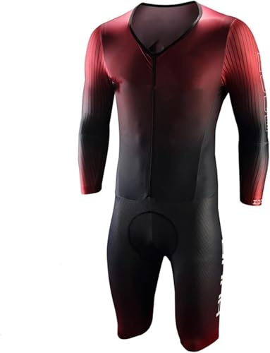 Herr Cykel Cykling Jersey, Triathlon Suit Herr Racing Tri Cycling Skin Suit Med 3 Bakfickor 9d Gel Pad, 21, 5XL