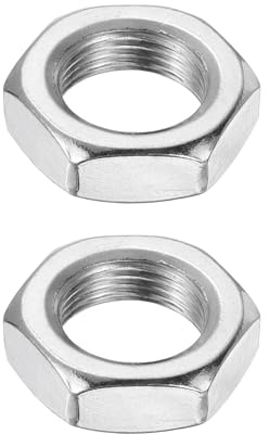 QUARKZMAN M20x1,5mm Sechskantmuttern, 2Stk 304 Edelstahl metrische Feingewinde-Sechskant-Sicherungsmuttern Verbindungselemente 30mm/1,18 Breite, 10mm/0,39 Höhe für Maschinenbau