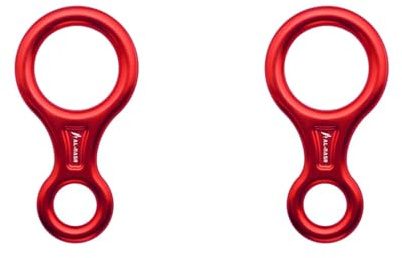 Juyutdey 2X 35KN Rock Climbing Carabiner Figure 8Rappelling Rope Descender Aluminum Figure Belay Device Abseiling Downhill