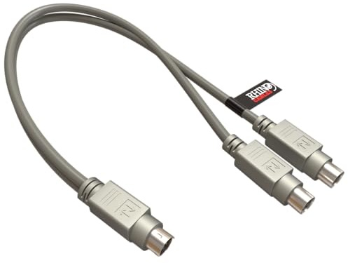 rhinocables Ps2 PS/2 Keyboard Mouse Splitter Cable Lead Wire 6 Pin Mini Y Splitter - 1 Male to 2 female