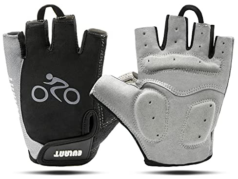 ONTYZZ Gants De Vélo 1 Paire Unisexe Respirant Antidérapant Gants de Sport sans-Doigts Gants Gris/M