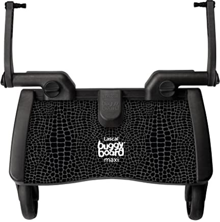 Lascal BuggyBoard Maxi | Universal Buggy Board, Compatible with 99% of Pushchairs | Pram Accessory for Children from 2-6 Years (Black Croc)
