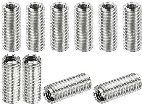 PATIKIL Thread Adapters Sleeve Reducing Nut, 10 Pcs M6*1 Male to M4*0.7 Female Repairing Insert Nut Screw Reducer Conversion Stainless Steel Fastener 15mm