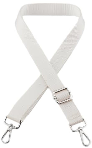 2 Stück Taschengurt 2,5cm Breit für Damen Herren mit Karabiner,Verstellbarer 75-145cm Taschenriemen,Ersatz Schulterriemen Schultergurt,für Duffel Kameratasche Laptoptasche,Weiß,Silberne Schnalle