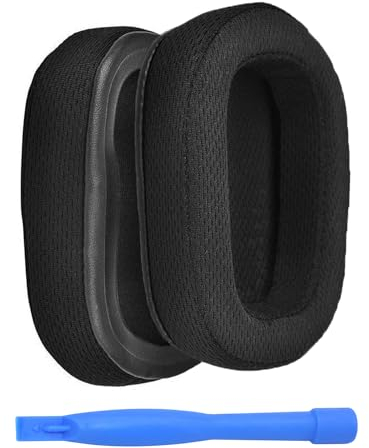Ersatz Ohrpolster für Logitech G935 / G933 Kopfhörer von MMOBIEL - Mesh Gewebe Kopfhörer Ohrpolster - für G230, G231, G233, G332, G35, G430, G431, G432, G433, G533, G633, G633S, G635, G930, G933S